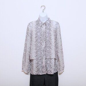 Elie Tahari Snake Print Long Sleeve Shirt